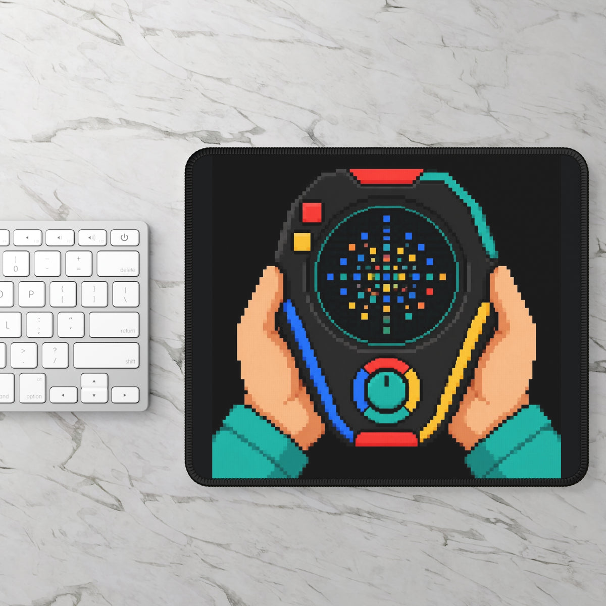 Game Gear Mousepad — Retro Console Pixel Art Desk Mat, Multicolor Edition — original Wear8bit pixel-art product design, product image 3, digital mockup