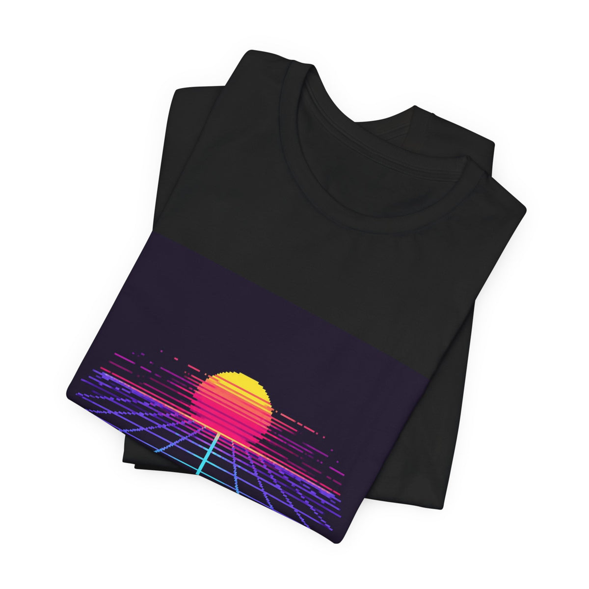 System Online Graphic Tee — Synthwave Pixel Art Chest Print, Retro Gaming Shirt — original Wear8bit pixel-art product design, product image 4, digital mockup