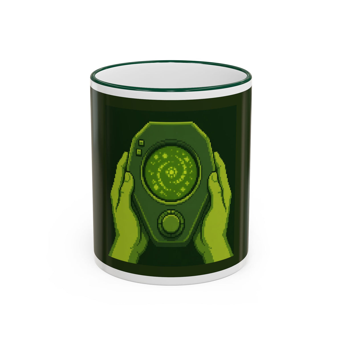 Retro Handheld Gamer Mug — Original Pixel Art 80s Nostalgia Coffee Cup — original Wear8bit pixel-art product design, product image 2, digital mockup