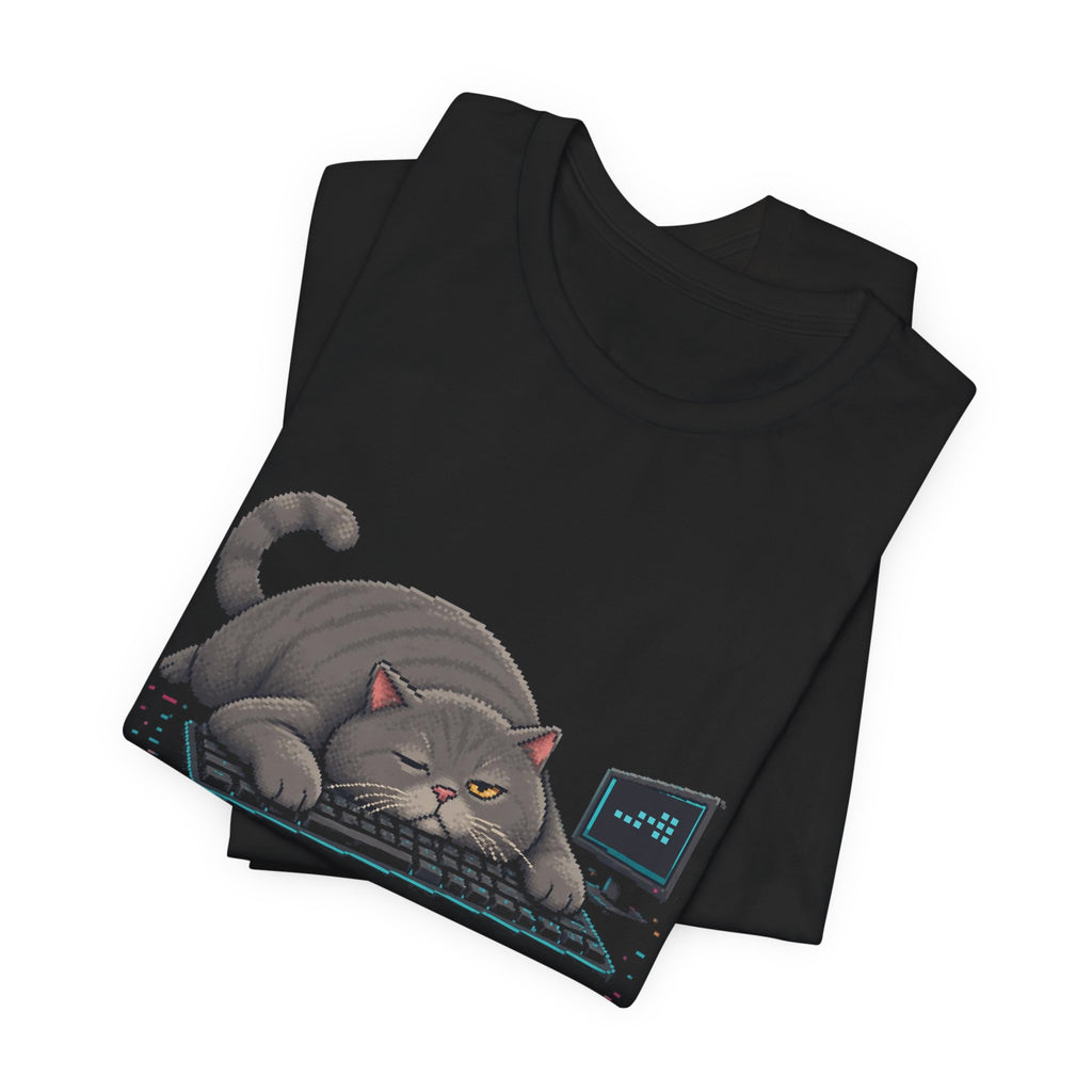 Afk. Still Judging. Gaming Cat T-Shirt — Wear8bit — supplier digital product render, angle 3