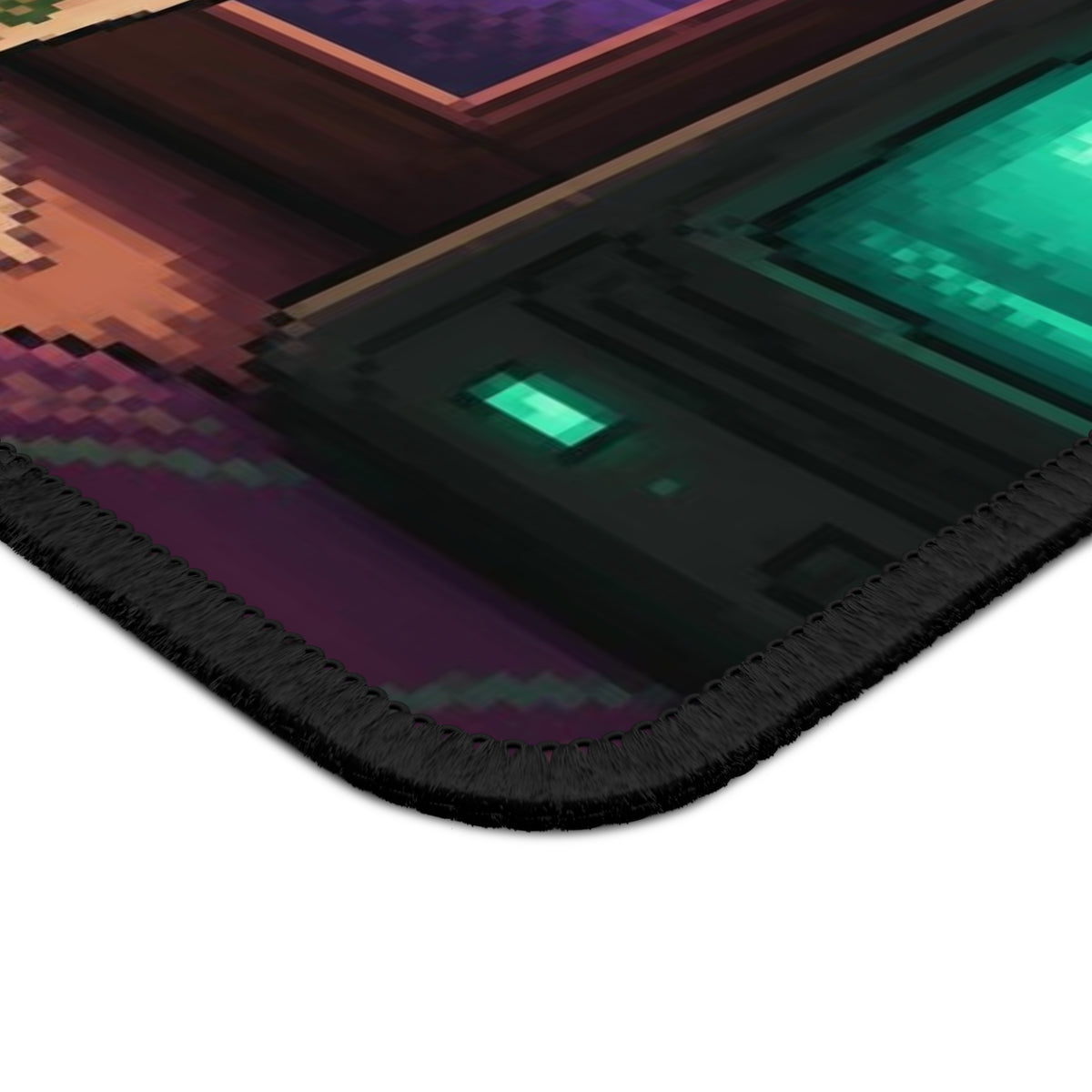 Pixel Garden Mousepad — Cottagecore Pixel Art Desk Mat, CRT-Glow Decor — original Wear8bit pixel-art product design, product image 5, digital mockup