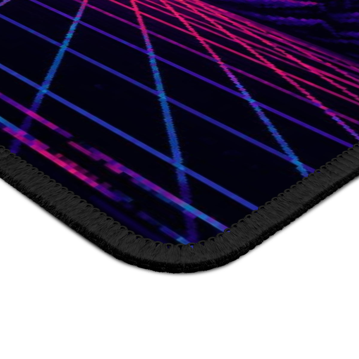 Synthwave Sunset Grid Mousepad — Retro Gaming Desk Decor, Neon Pixel Art — original Wear8bit pixel-art product design, product image 5, digital mockup