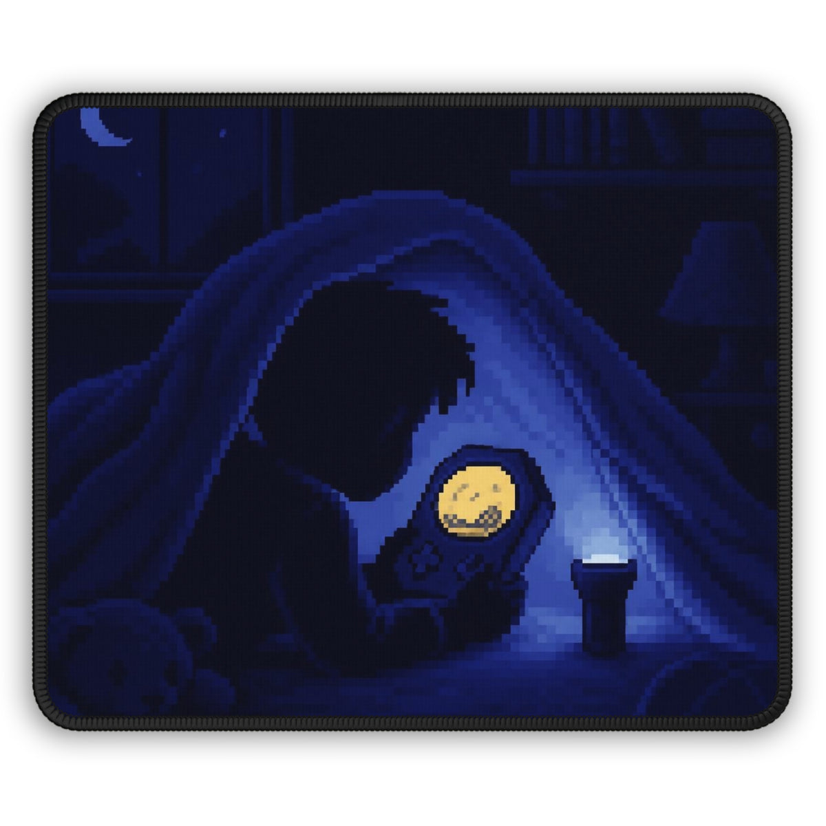 Shelf Flat-Lay Mousepad — Retro Handheld Collection Pixel Art Desk Mat — original Wear8bit pixel-art product design, product image 2, digital mockup