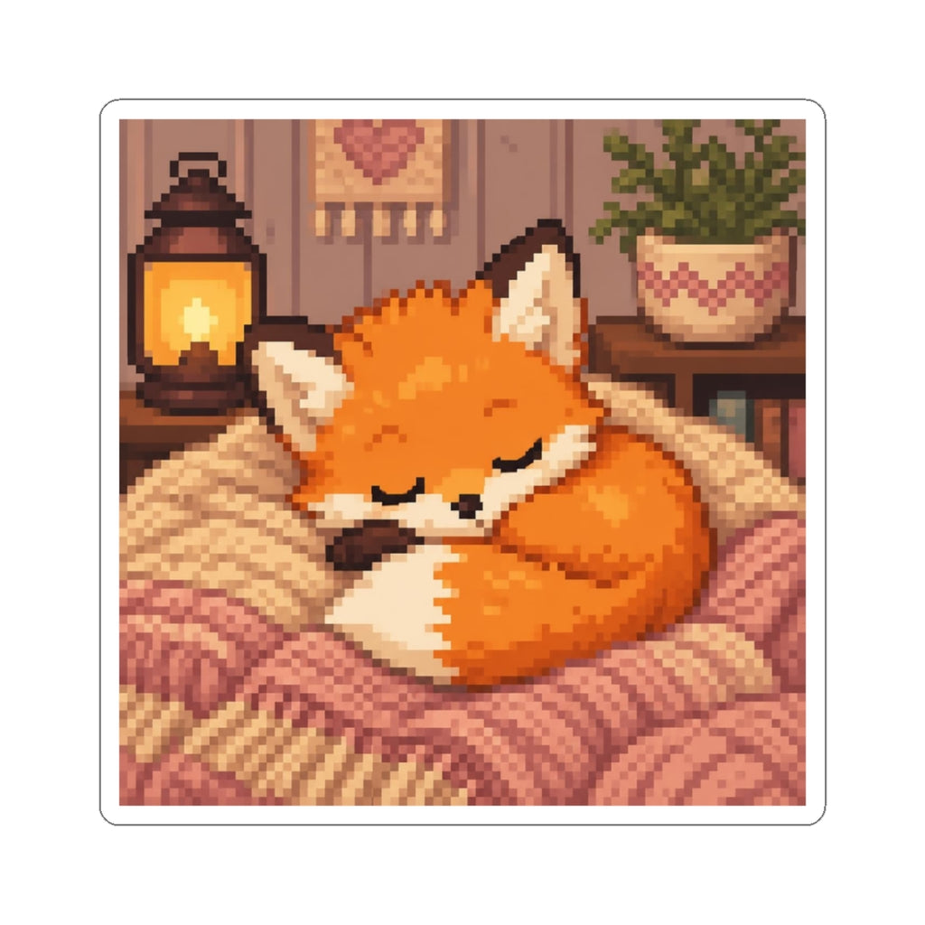 Baby Fox Sticker — original Wear8bit pixel-art product design, product image 2, digital mockup