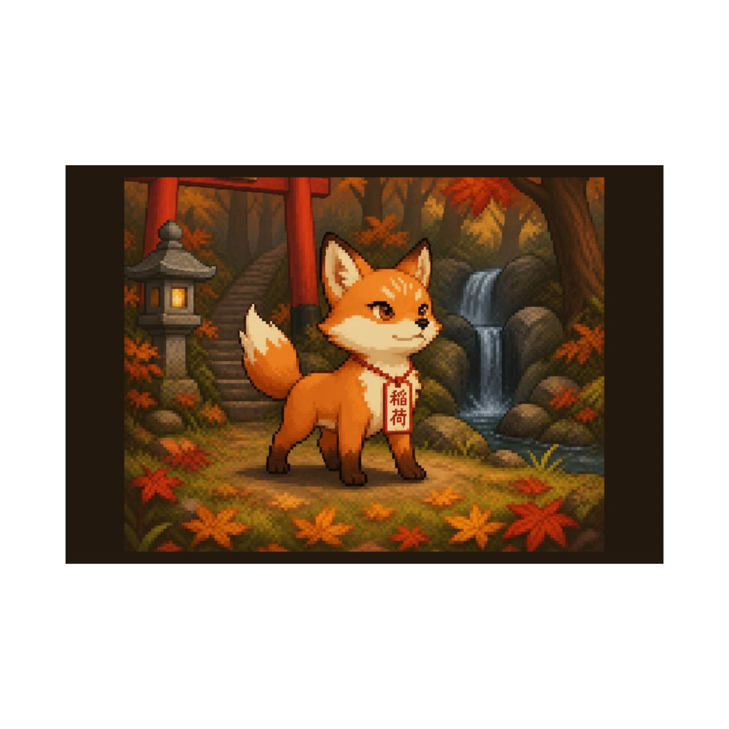 Kitsune Poster — original Wear8bit pixel-art product design, product image 3, digital mockup