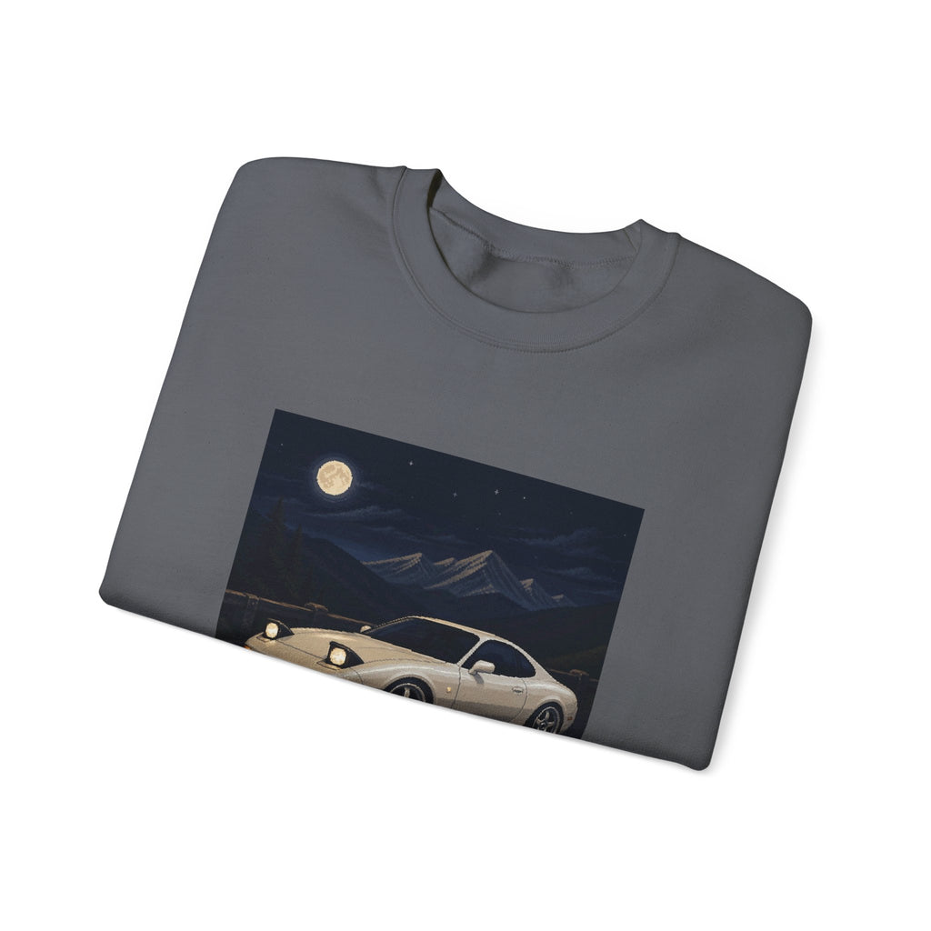 Pearl Apex Pixel Art Crewneck Sweatshirt — Winter & Cozy — original Wear8bit pixel-art product design, product image 8, digital mockup