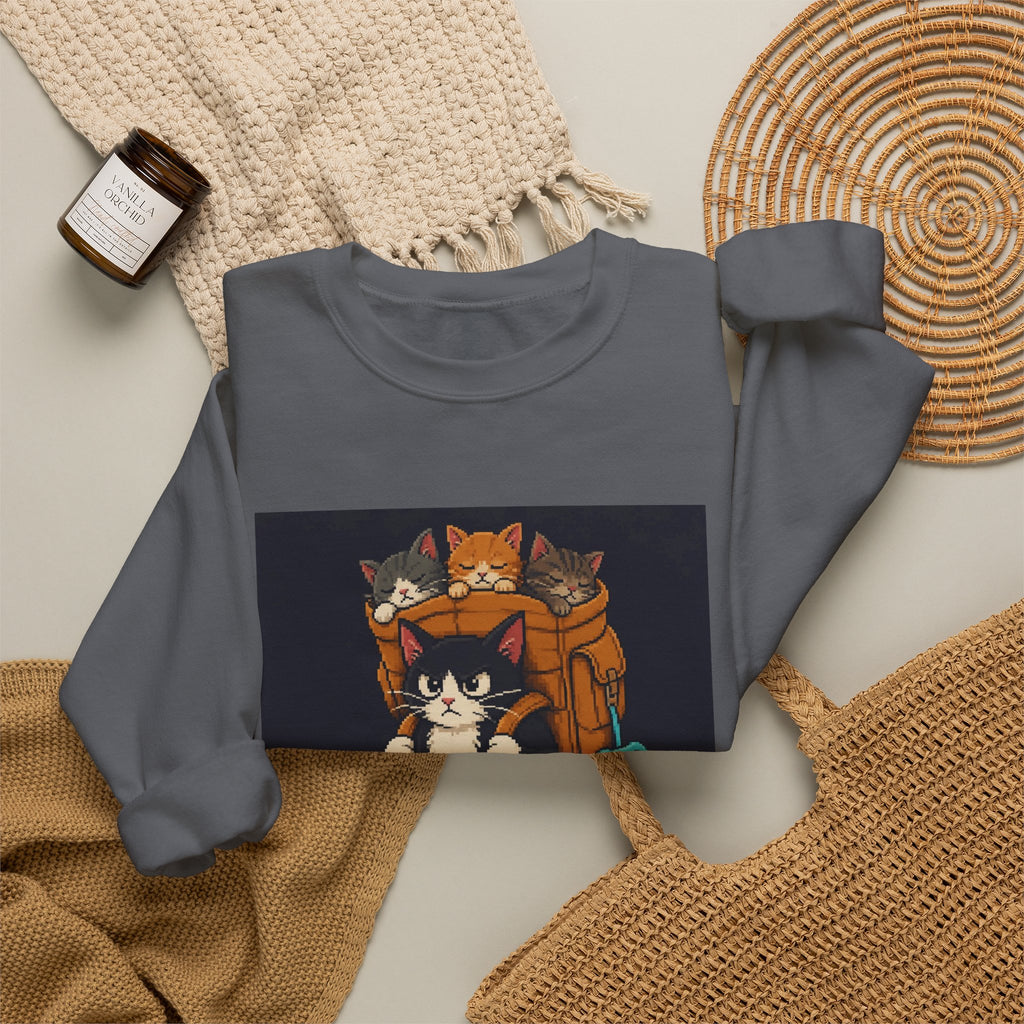 I'M The Carry Gaming Cat Crewneck Sweatshirt — Wear8bit — supplier digital product render, angle 8