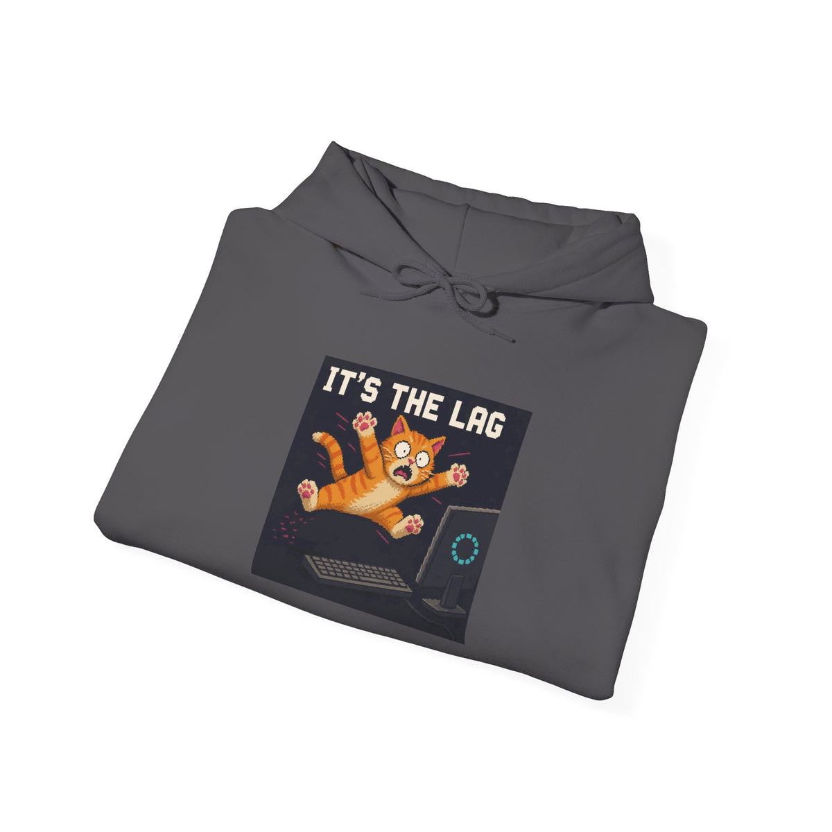 It'S The Lag Gaming Cat Fleece Hoodie — Wear8bit — supplier digital product render, angle 8