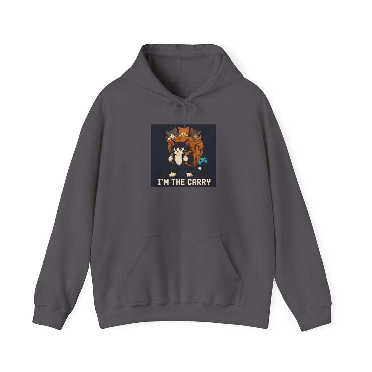 I'M The Carry Gaming Cat Fleece Hoodie — Wear8bit — supplier digital product render, angle 2