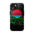 Arcade Cabinet Phone Case — Neon Pixel Art Sunset Case, Retro Gaming Phone Case — original Wear8bit pixel-art product design, product image 3, digital mockup