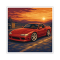 Sunset Grand Tourer Pixel Art Sticker — 90s Night Drive — original Wear8bit pixel-art product design, product image 2, digital mockup