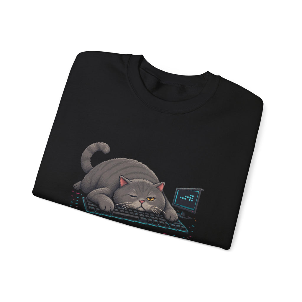 Afk. Still Judging. Gaming Cat Crewneck Sweatshirt — Wear8bit — supplier digital product render, angle 4