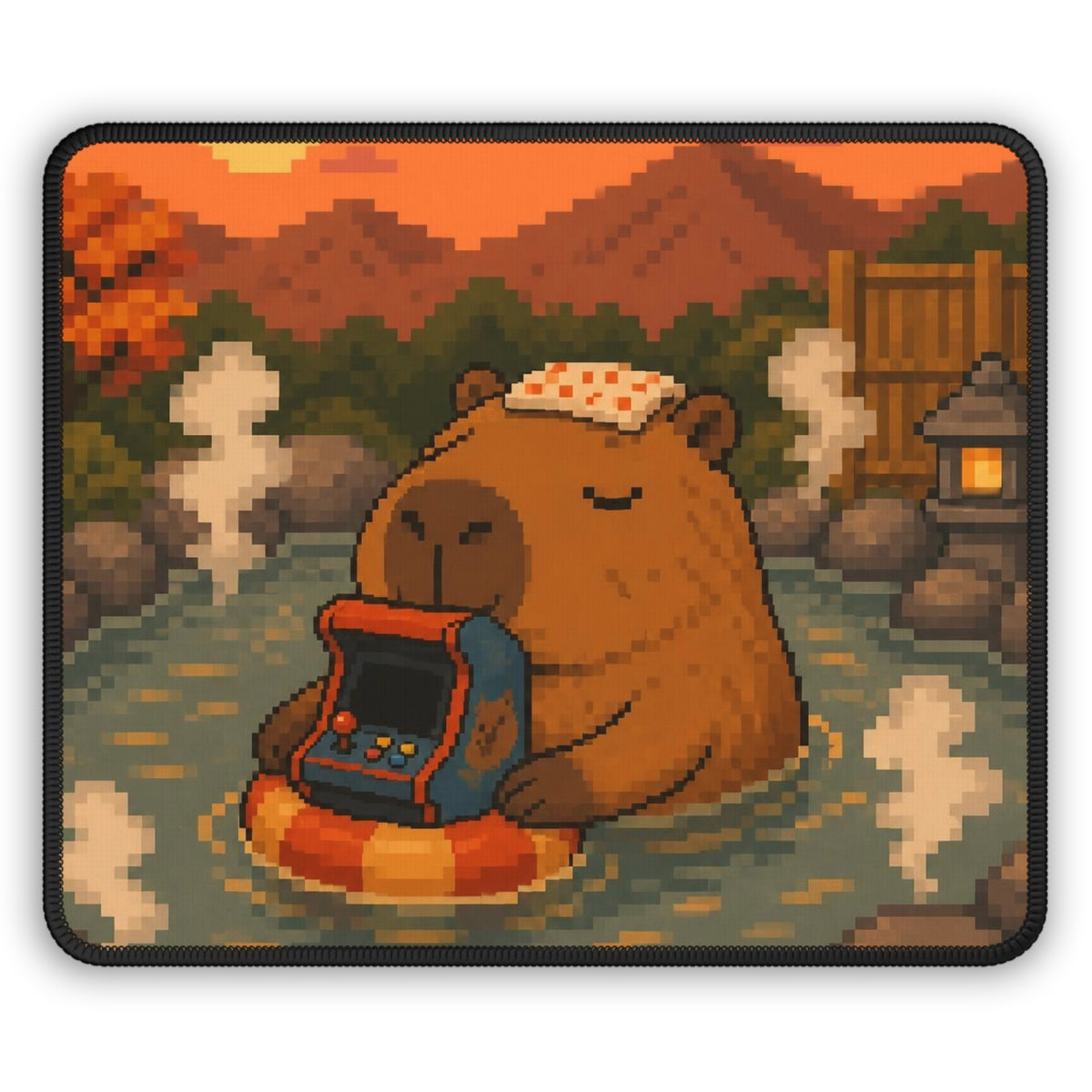 Capybara Arcade Mousepad — original Wear8bit pixel-art product design, product image 2, digital mockup