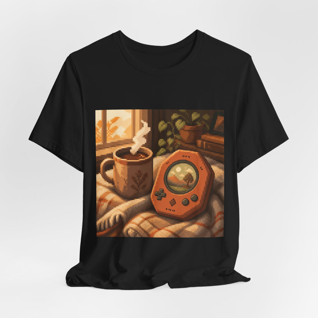 Save Point Graphic Tee — Cozy Pixel Art Shirt, Retro Gaming Gift Tee — original Wear8bit pixel-art product design, product image 5, digital mockup
