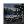 Silver Switchback Pixel Art Sticker — 90s Night Drive — original Wear8bit pixel-art product design, product image 2, digital mockup