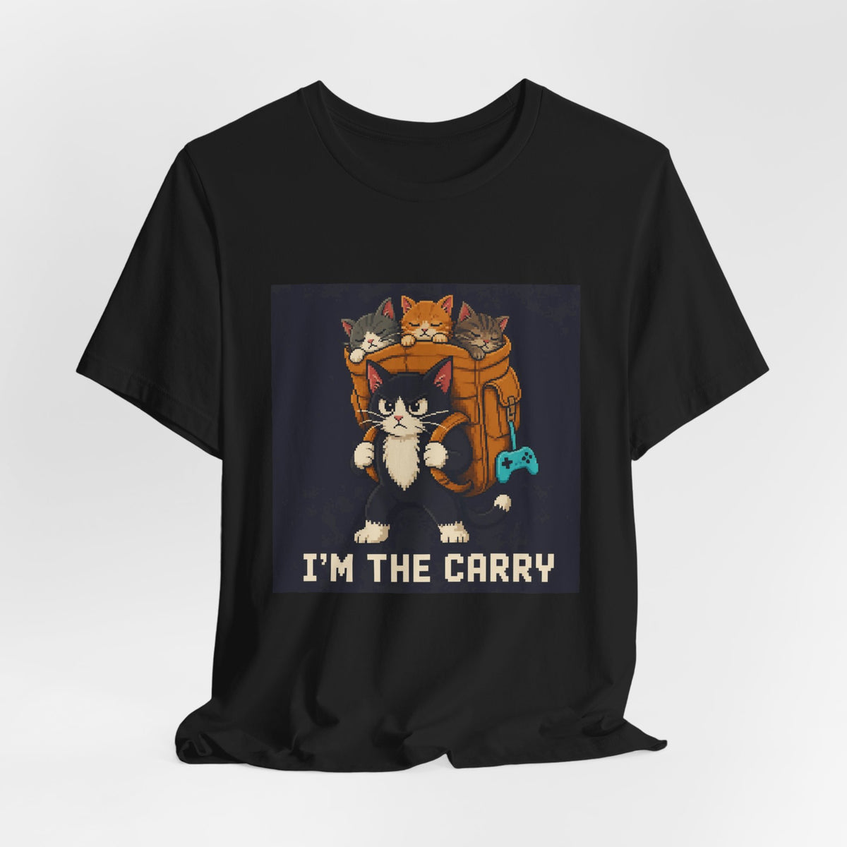 I'M The Carry Gaming Cat T-Shirt — Wear8bit — supplier digital product render, angle 4