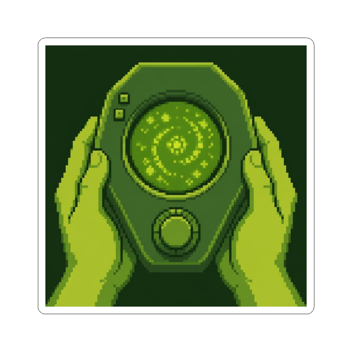 Original Retro Handheld Console Sticker — Pixel Art Gaming Nostalgia Decal — original Wear8bit pixel-art product design, product image 2, digital mockup