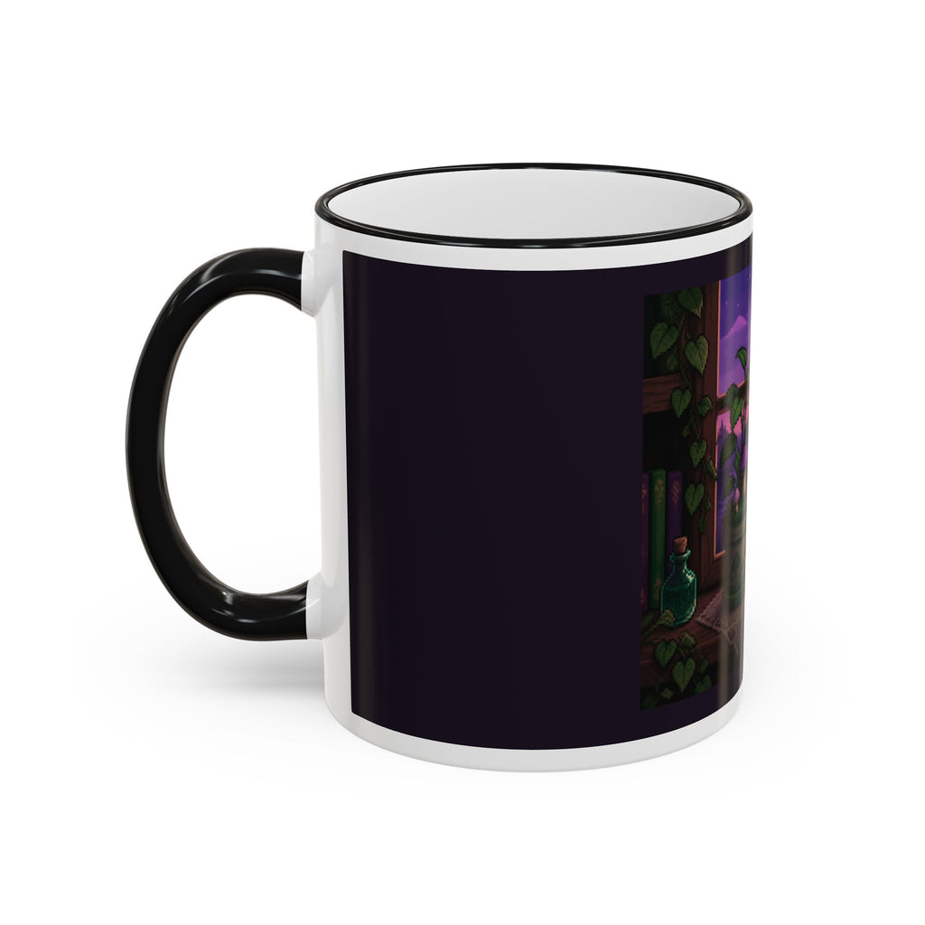 Pixel Garden Mug — Cottagecore Pixel Art Coffee Mug, CRT-Glow Design — original Wear8bit pixel-art product design, product image 4, digital mockup