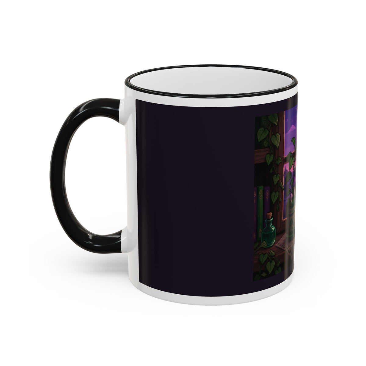 Pixel Garden Mug — Cottagecore Pixel Art Coffee Mug, CRT-Glow Design — original Wear8bit pixel-art product design, product image 4, digital mockup