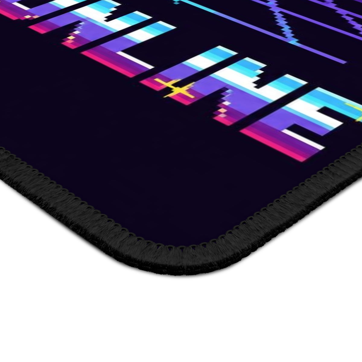 System Online Mousepad — Synthwave Pixel Art Wordmark Desk Mat, Retro Gaming Decor — original Wear8bit pixel-art product design, product image 5, digital mockup