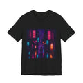 Neon District Graphic Tee — Original Pixel Art Cityscape Shirt, Anime-Aesthetic Tee — original Wear8bit pixel-art product design, product image 2, digital mockup