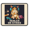 Healer On Strike Gaming Cat Gaming Mousepad — Wear8bit — supplier digital product render, angle 1
