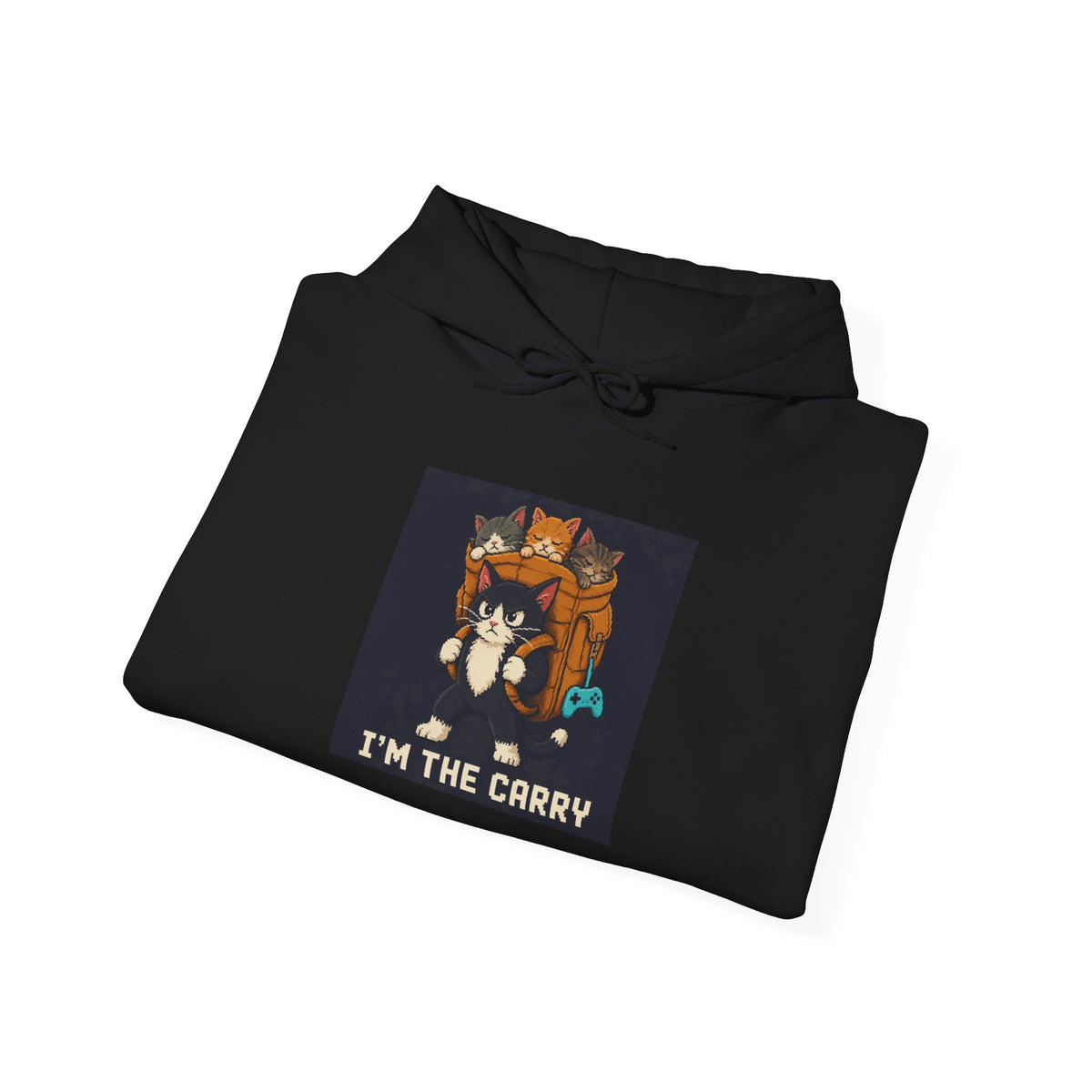 I'M The Carry Gaming Cat Fleece Hoodie — Wear8bit — supplier digital product render, angle 5