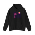 Palm & Chrome Sun Hoodie — Minimalist Synthwave Pixel Art Pullover — original Wear8bit pixel-art product design, product image 2, digital mockup
