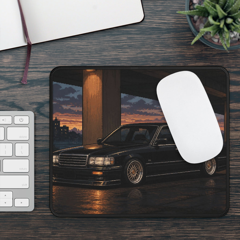 Amber Executive Pixel Art Mousepad — 90s Night Drive — original Wear8bit pixel-art product design, product image 4, digital mockup