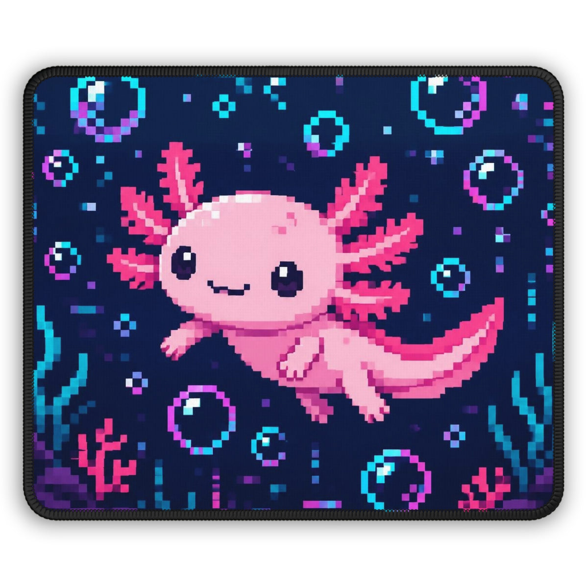 Axolotl Glitch Mousepad — original Wear8bit pixel-art product design, product image 2, digital mockup