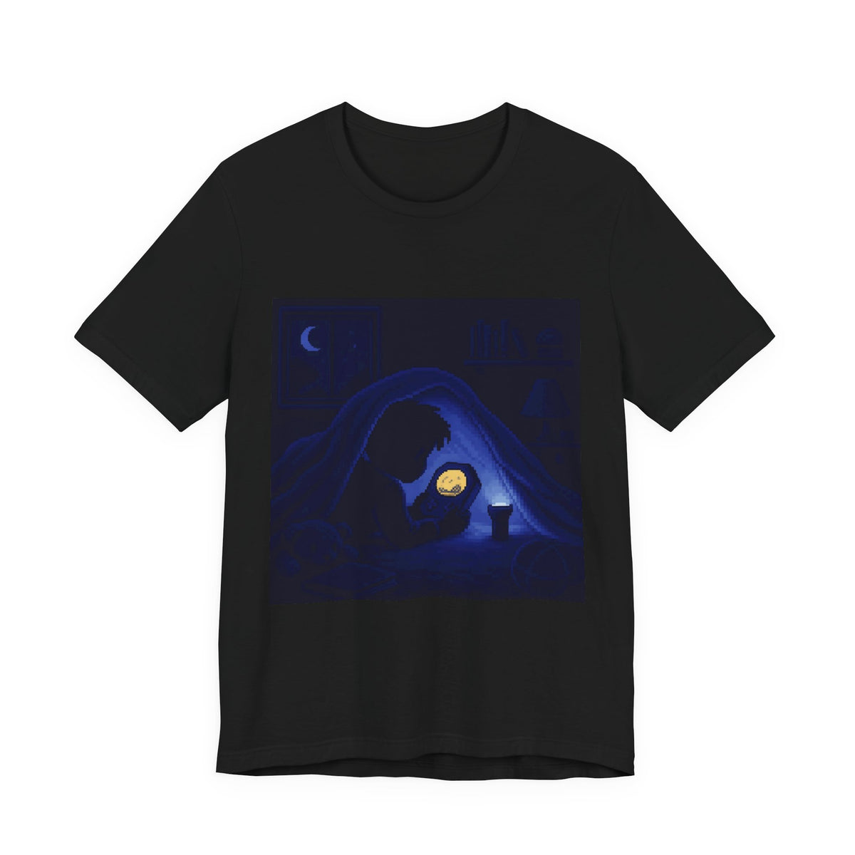 Shelf Flat-Lay Graphic Tee — Retro Handheld Collection Pixel Art Shirt — original Wear8bit pixel-art product design, product image 2, digital mockup