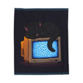 CRT Cat Pixel Art Plush Blanket — Winter & Cozy — original Wear8bit pixel-art product design, product image 2, digital mockup