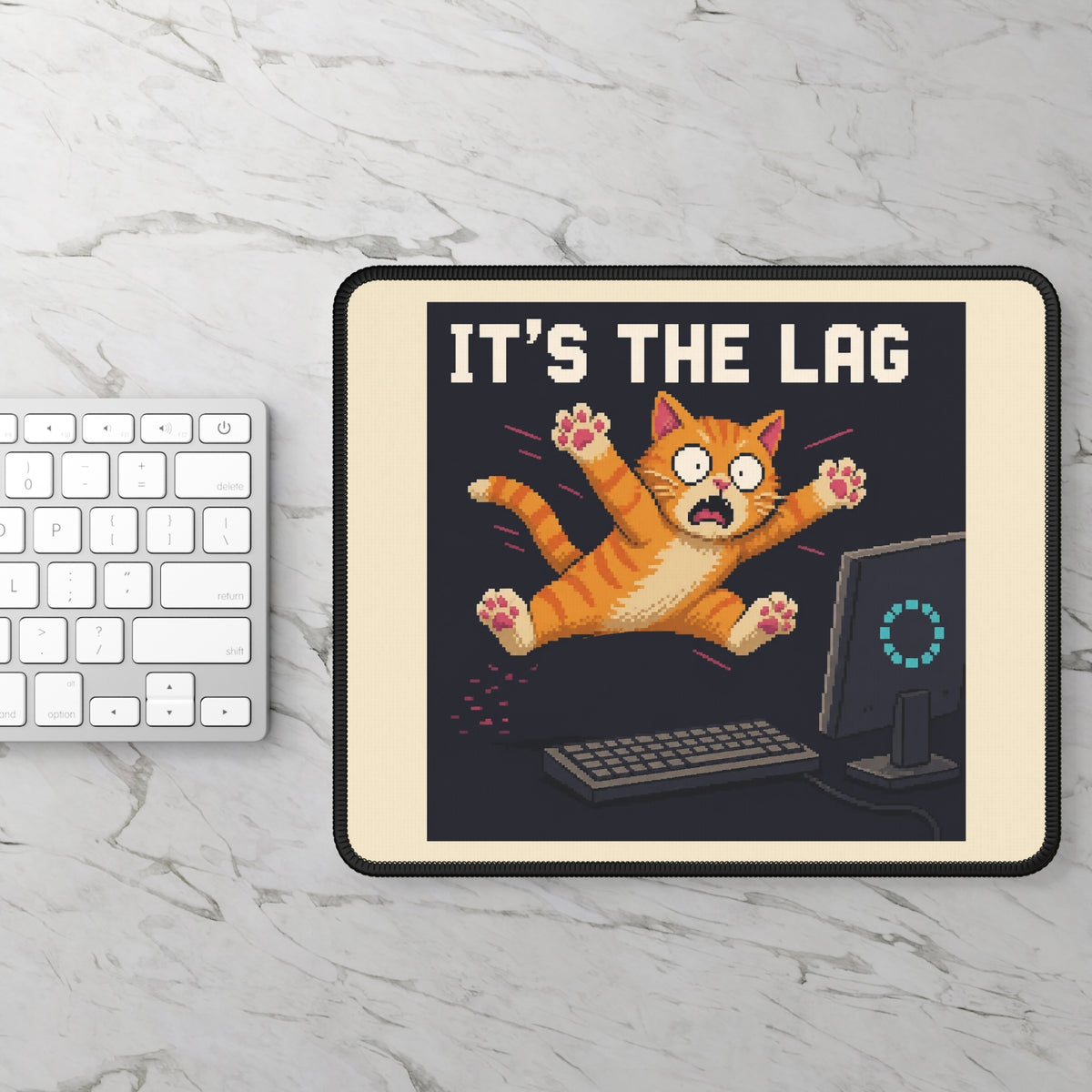 It'S The Lag Gaming Cat Gaming Mousepad — Wear8bit — supplier digital product render, angle 2