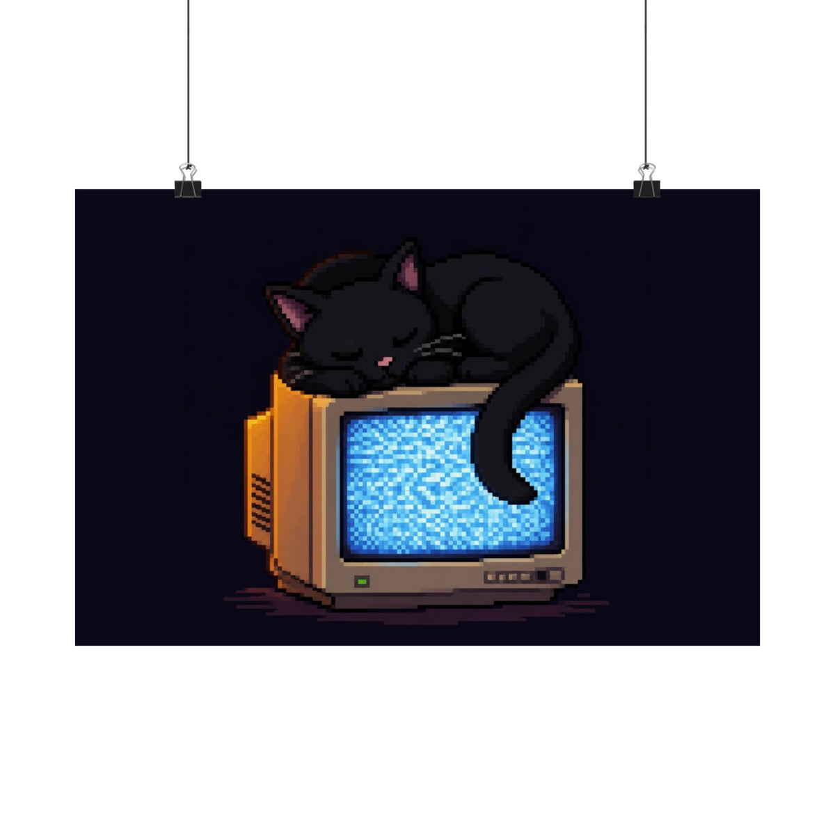 CRT Cat Poster — original Wear8bit pixel-art product design, product image 2, digital mockup