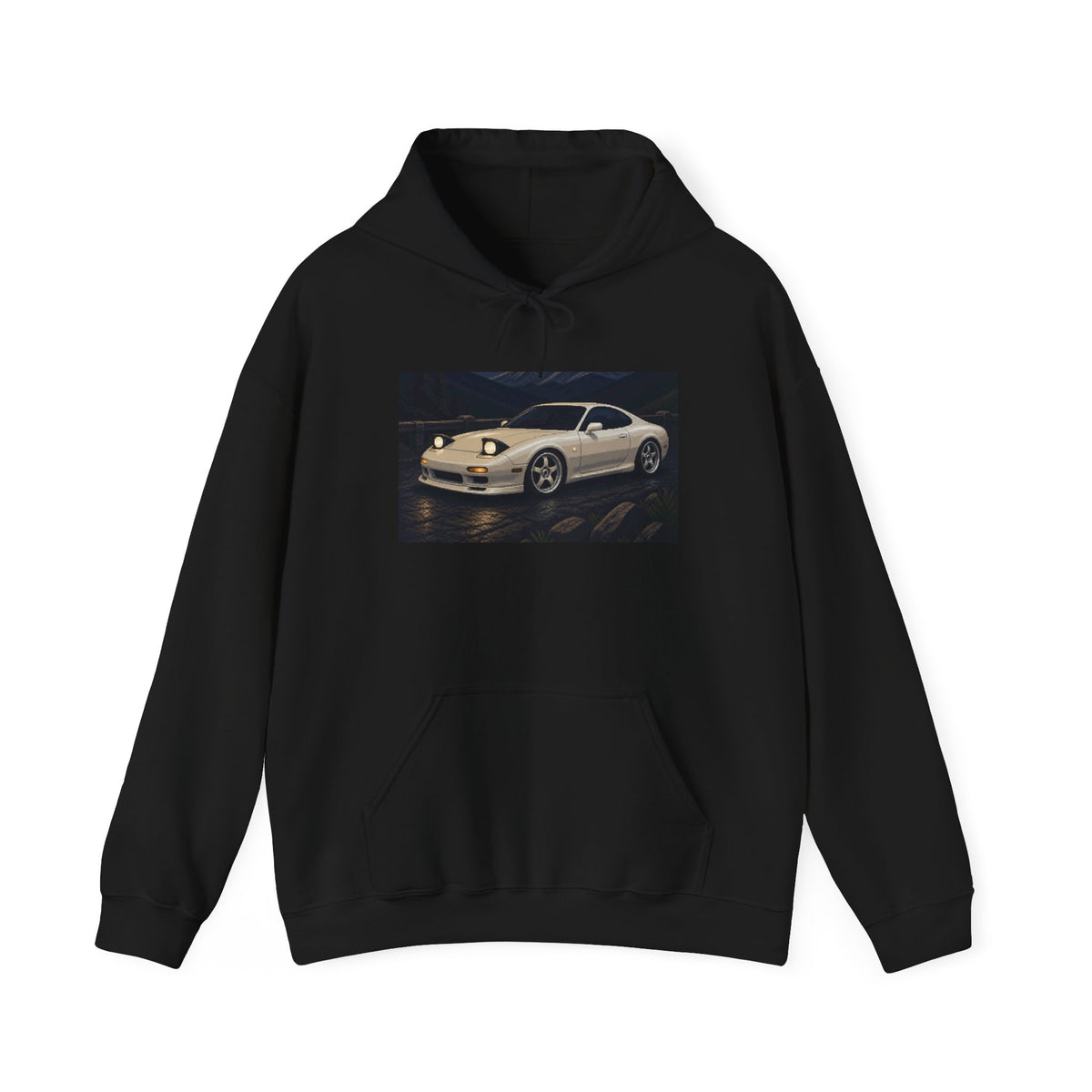 Pearl Apex Pixel Art Fleece Hoodie — Winter & Cozy — original Wear8bit pixel-art product design, product image 2, digital mockup
