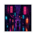 Neon District Sticker — Original Pixel Art Cityscape Decal, Anime-Aesthetic Vinyl Sticker — original Wear8bit pixel-art product design, product image 2, digital mockup