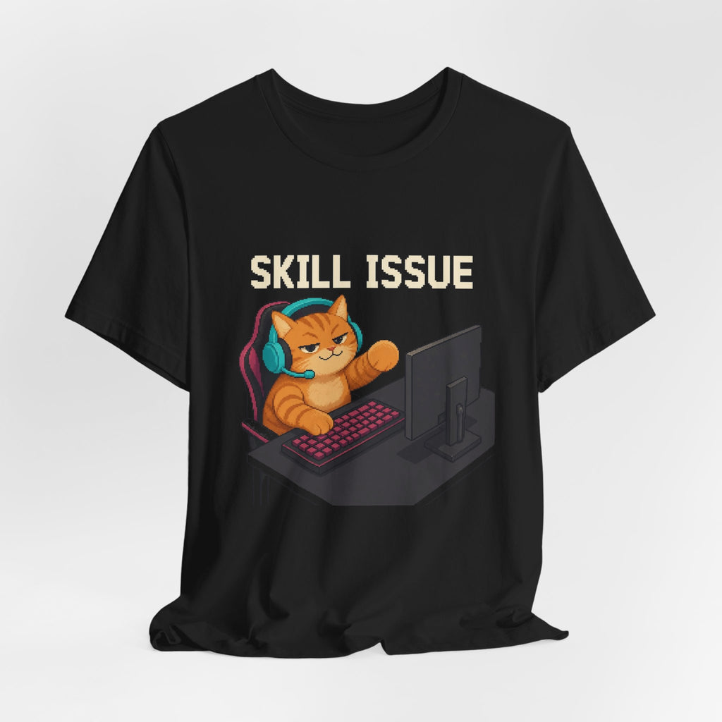 Skill Issue Gaming Cat T-Shirt — Wear8bit — supplier digital product render, angle 4