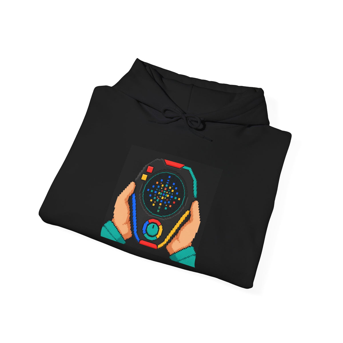 Game Gear Hoodie — Retro Console Pixel Art Pullover, Multicolor Edition — original Wear8bit pixel-art product design, product image 5, digital mockup