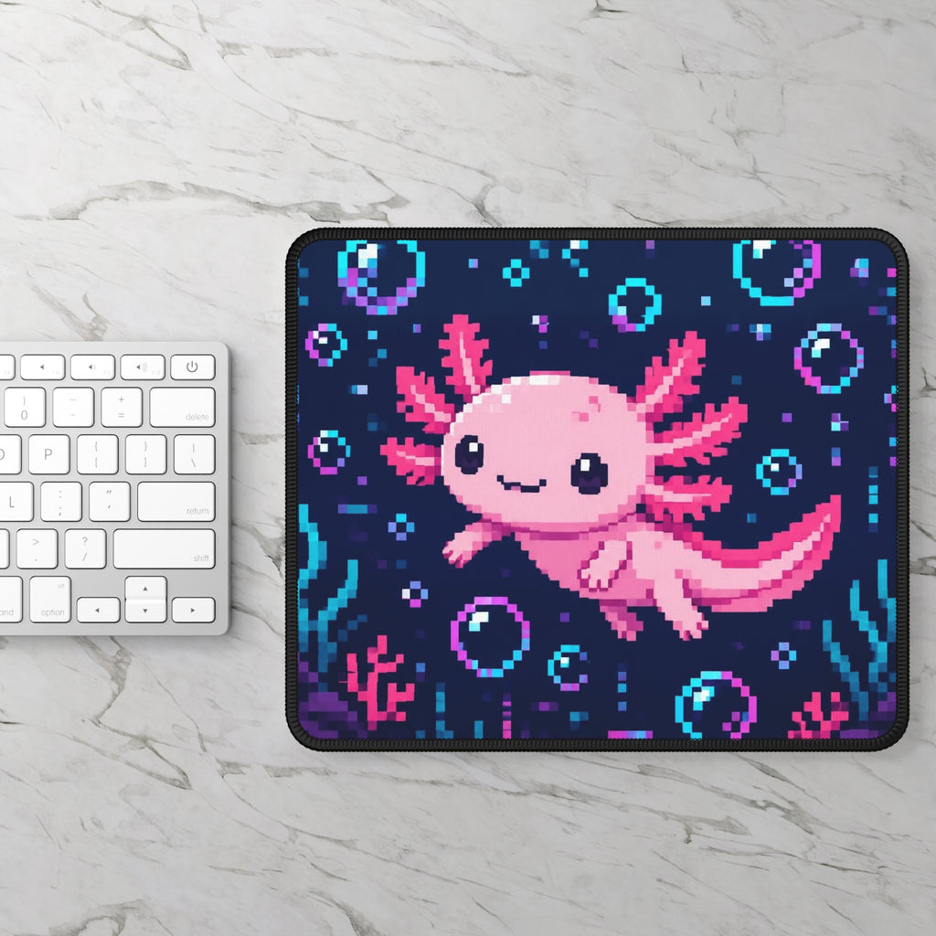Axolotl Glitch Mousepad — original Wear8bit pixel-art product design, product image 3, digital mockup