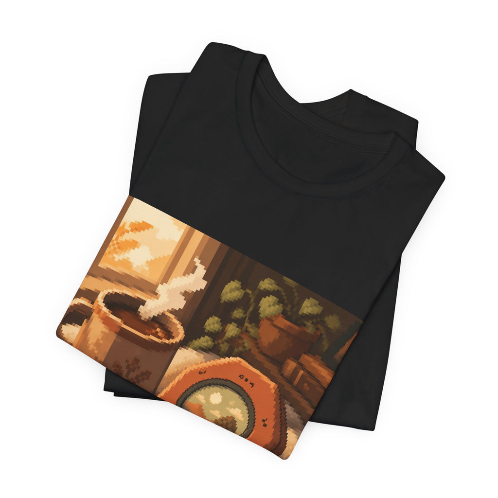 Save Point Graphic Tee — Cozy Pixel Art Shirt, Retro Gaming Gift Tee — original Wear8bit pixel-art product design, product image 4, digital mockup