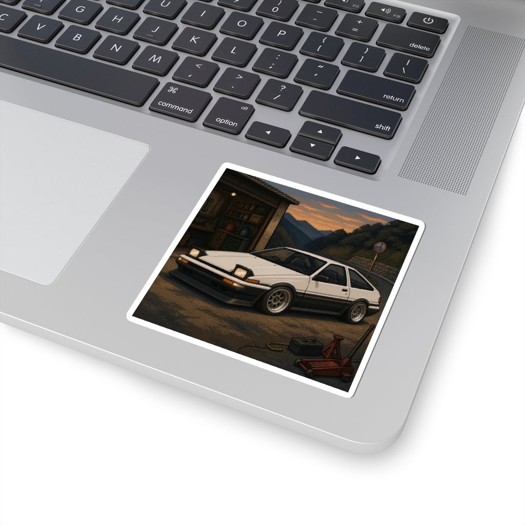 Dusk Beltline Pixel Art Sticker — 90s Night Drive — original Wear8bit pixel-art product design, product image 3, digital mockup