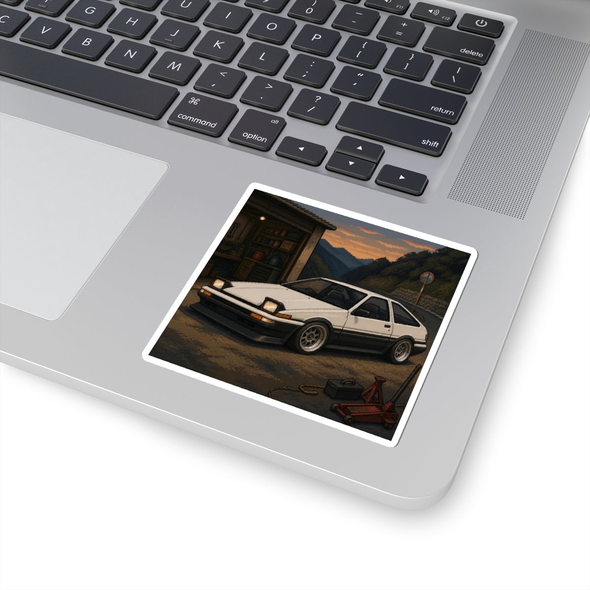 Dusk Beltline Pixel Art Sticker — 90s Night Drive — original Wear8bit pixel-art product design, product image 3, digital mockup