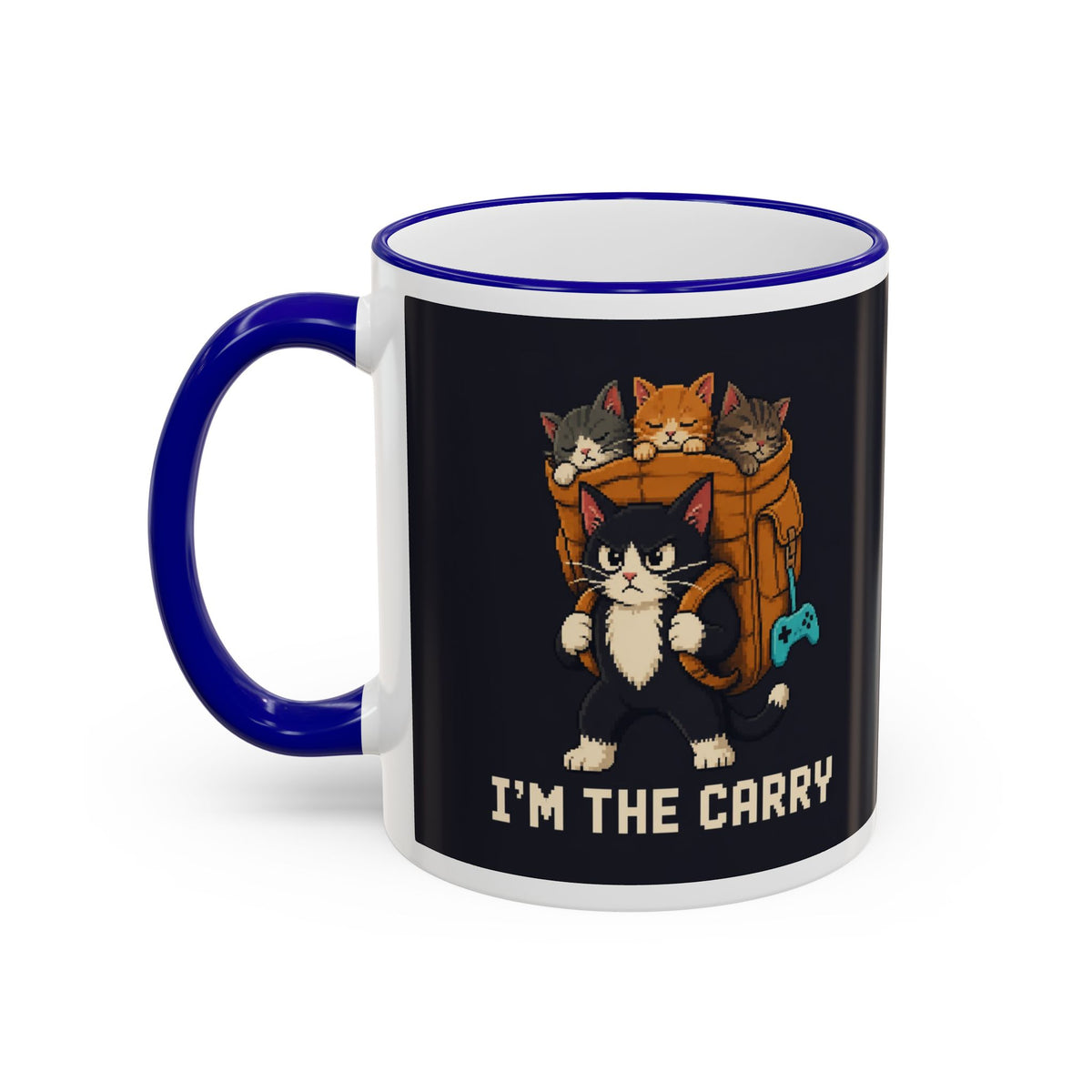 I'M The Carry Gaming Cat Accent Mug — Wear8bit — supplier digital product render, angle 3