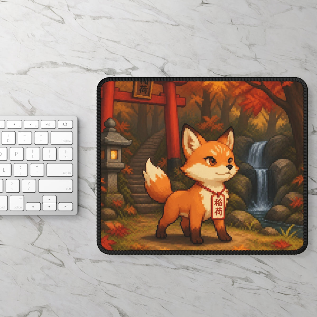 Kitsune Mousepad — original Wear8bit pixel-art product design, product image 3, digital mockup