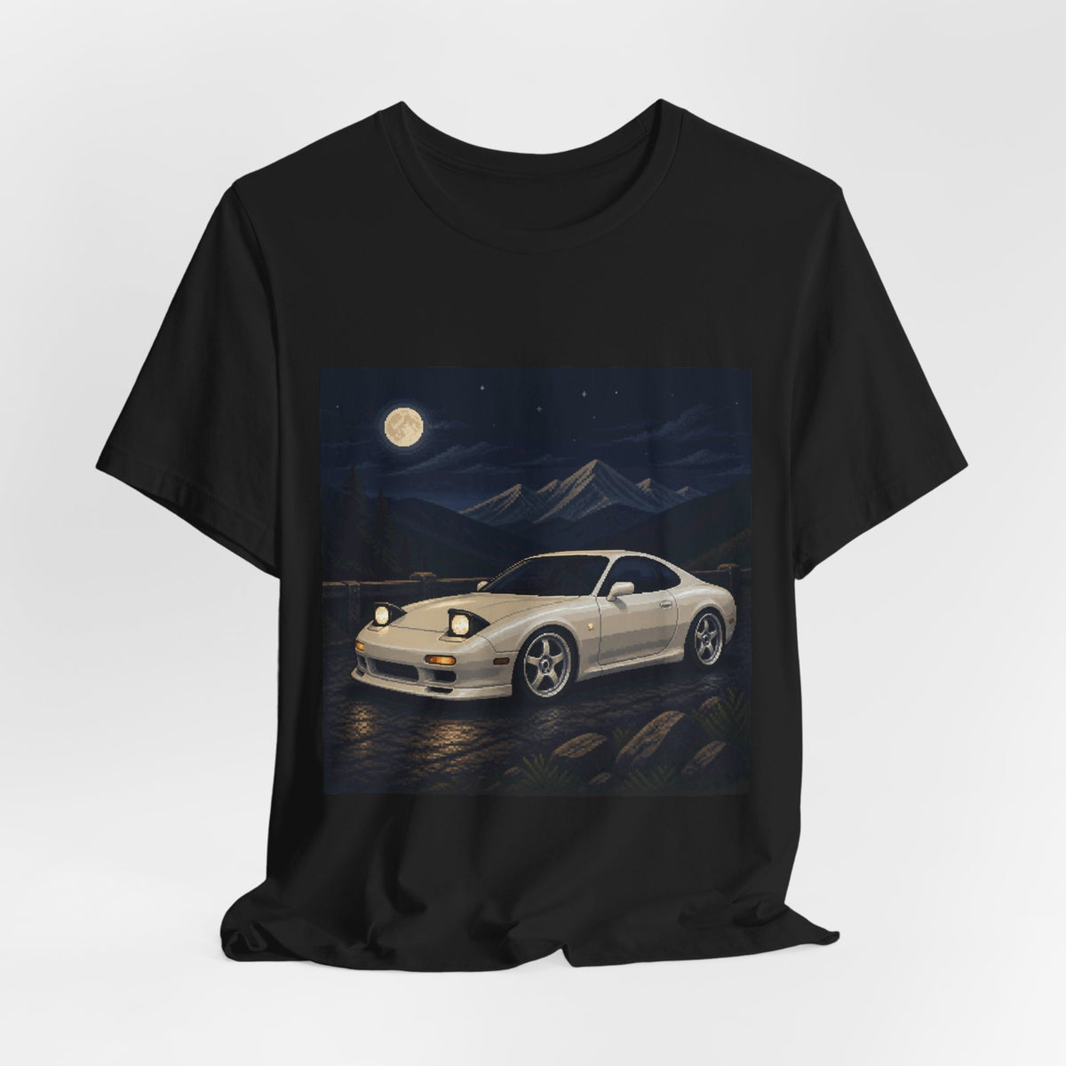 Pearl Apex Pixel Art Tee — 90s Night Drive — original Wear8bit pixel-art product design, product image 5, digital mockup