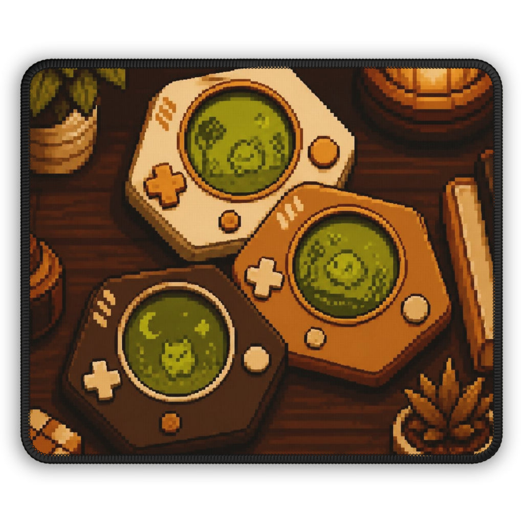 Cartridge Set Mousepad — Original Retro Cartridge Pixel Art Desk Mat — original Wear8bit pixel-art product design, product image 2, digital mockup