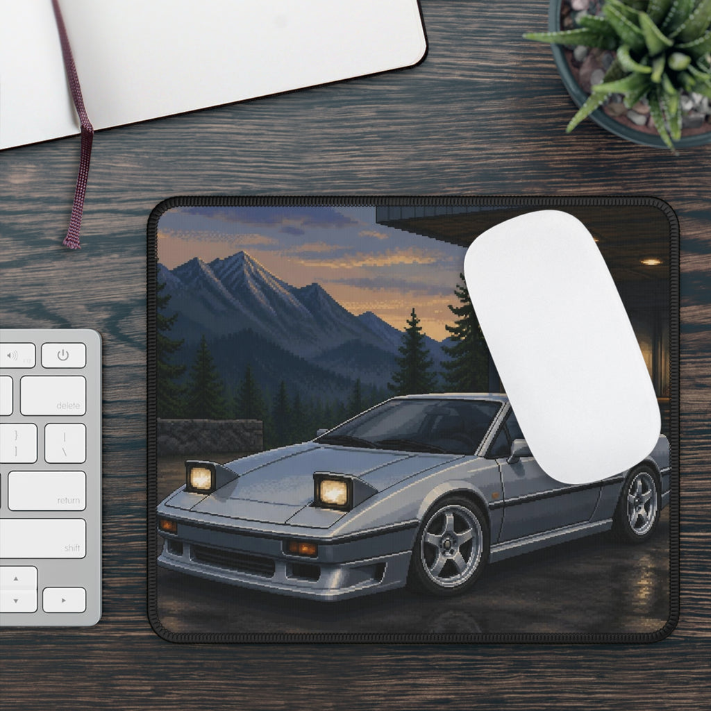 Silver Switchback Pixel Art Mousepad — 90s Night Drive — original Wear8bit pixel-art product design, product image 4, digital mockup