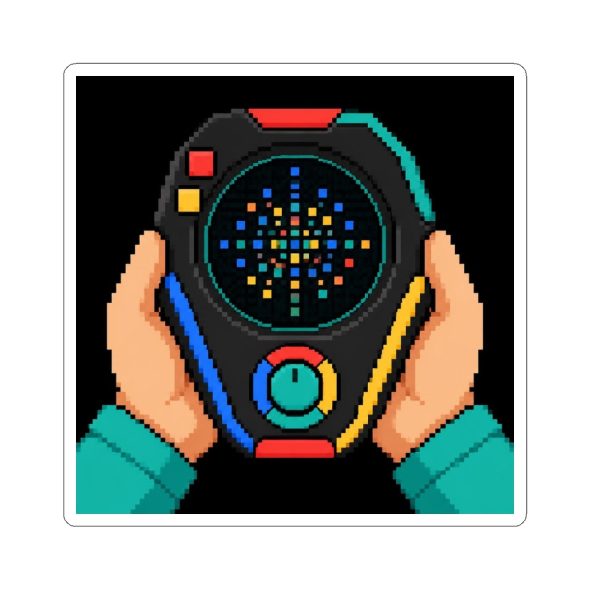 Game Gear Sticker — Retro Console Pixel Art Decal, Multicolor Edition — original Wear8bit pixel-art product design, product image 2, digital mockup