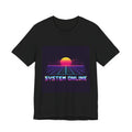 System Online Graphic Tee — Synthwave Pixel Art Chest Print, Retro Gaming Shirt — original Wear8bit pixel-art product design, product image 2, digital mockup