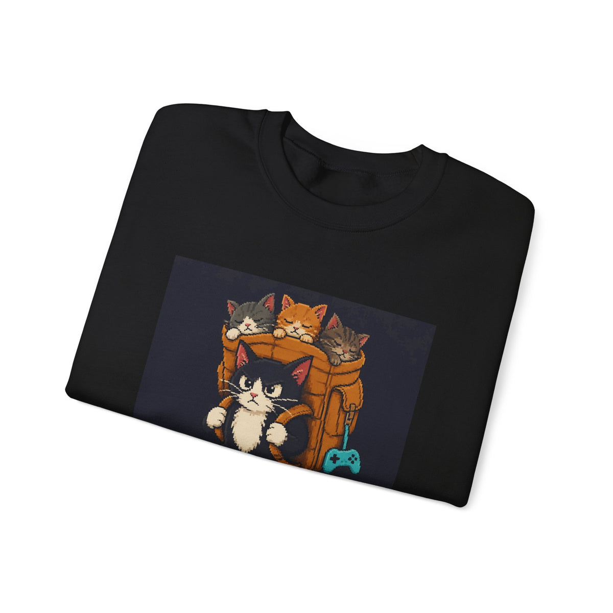 I'M The Carry Gaming Cat Crewneck Sweatshirt — Wear8bit — supplier digital product render, angle 4